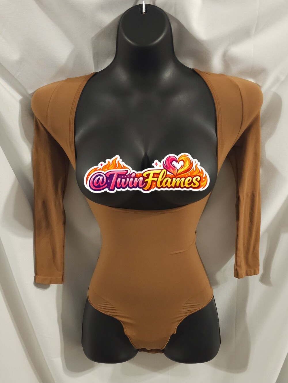 Skims Seamless Sculpt Open Bust Long Sleeve Bodysuit Bronze Size XS